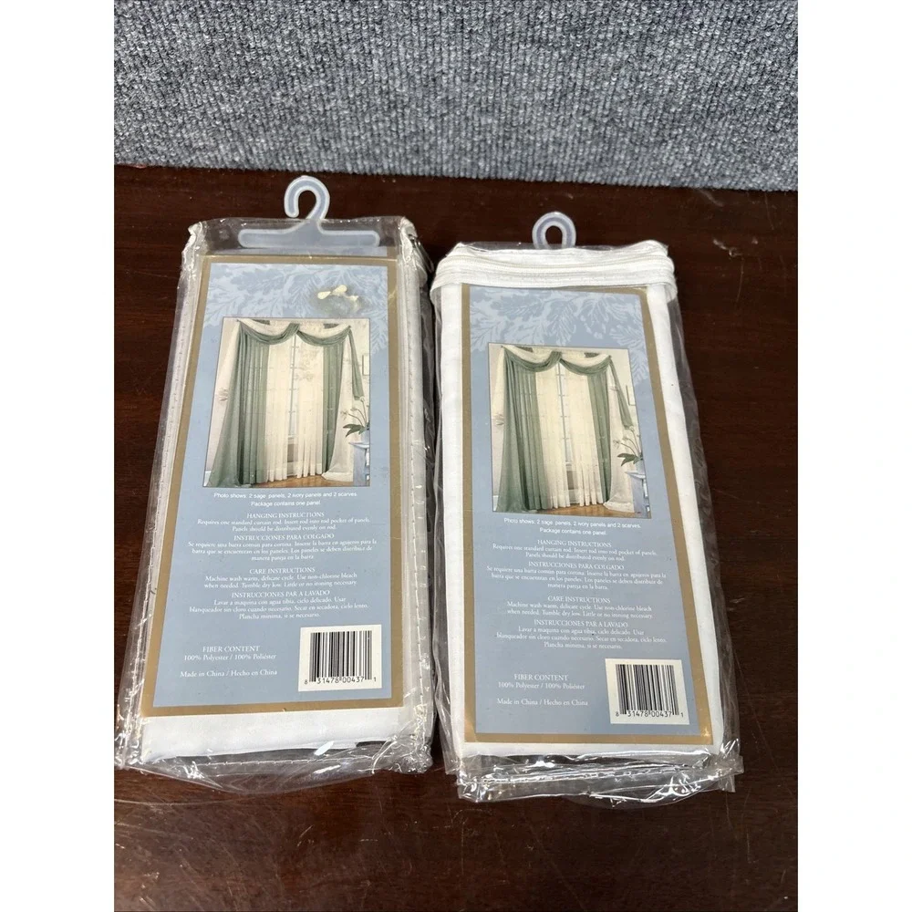 2~NEW Ellery Homestyles Victoria Sheer 2 Panels White 59